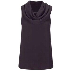 Lovely Cabi # 3978 "Surround Top" Red Wine Draped Cowl Neck Sleeveless Blouse XS